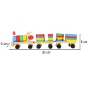 Kolejka pociąg lokomotywa klocki drewniane sorter układanka zręcznościowa 30cm