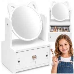 Toaletka z Lustrem Organizer na Kosmetyki dla Dzieci i Dorosłych Biała 27x16x13 cm