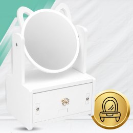 Toaletka z Lustrem Organizer na Kosmetyki dla Dzieci i Dorosłych Biała 27x16x13 cm