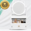 Toaletka z Lustrem Organizer na Kosmetyki dla Dzieci i Dorosłych Biała 27x16x13 cm