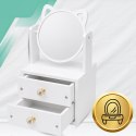 Toaletka z Lustrem Organizer na Kosmetyki dla Dzieci i Dorosłych Biała 34x16x13 cm