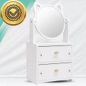 Toaletka z Lustrem Organizer na Kosmetyki dla Dzieci i Dorosłych Biała 34x16x13 cm