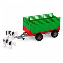 Traktor z Przyczepą Do Transportu Zwierząt Figurki Krów Światła Dźwięki 4 el.