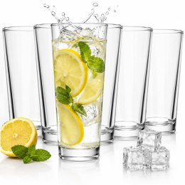 Wysokie szklanki Polskie 6 szt 370ml do napojów wody soku drinków mocne