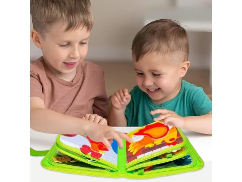 Filcowa Książka Książeczka Manipulacyjna WESOŁA FARMA Okienka Naklejki na rzepy