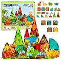 Klocki Magnetyczne Konstrukcyjne Dinozaury Wulkan Kolorowe 31 el.