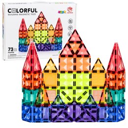 Klocki Magnetyczne Konstrukcyjne Panele 3D Kreatywne STEM Kolorowe 73 el.