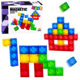 Klocki Magnetyczne Konstrukcyjne Sześciany Kostki Kolorowe 3D 160 el.