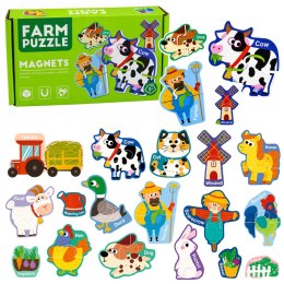 Puzzle Magnetyczne Zwierzęta Domowe Farma Magnesy Na Lodówkę Tablice 30 el.