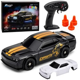 Samochód Sportowy Do Driftu RC Wymienna Karoseria Koła 4WD Czarny 1:43