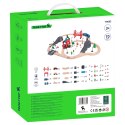 Tooky Toy Drewniana Kolejka Elektryczna Straż Pożarna Efekty Dźwiękowe 70 el. FSC