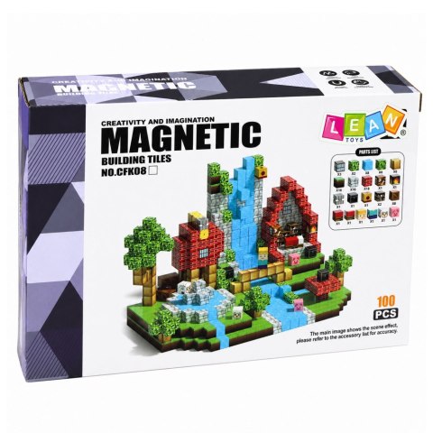 Zestaw Klocki Magnetyczne Kostki Sześciany Piksele Las 3D 100 el.