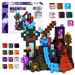 Zestaw Klocki Magnetyczne Kostki Sześciany Piksele Mroczny Świat 3D 100 el.