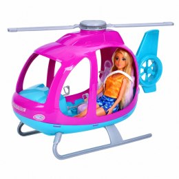 Zestaw Lalka Anlily Duży Helikopter Ruchome Śmigła Zestaw Fioletowy