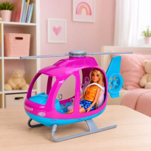 Zestaw Lalka Anlily Duży Helikopter Ruchome Śmigła Zestaw Fioletowy