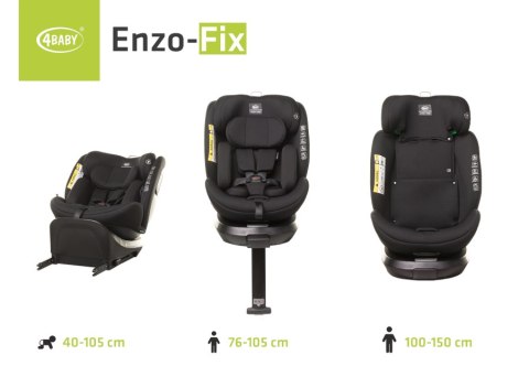 4 BABY Fotelik ENZO-FIX 40-150cm black I-SIZE
