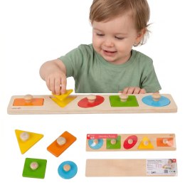 CLASSIC WORLD Drewniana Układanka Geometryczna MONTESSORI Sorter Kształtów Nauka Kolorów 6el.