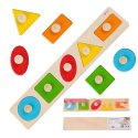 CLASSIC WORLD Drewniana Układanka Geometryczna MONTESSORI Sorter Kształtów Nauka Kolorów 6el.