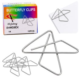 Spinacze Krzyżowe Motyle Metalowe Do Dokumentów Biurowe 64 mm 12 szt.