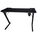 Biurko gamingowe LED podświetlenie RGB uchwyty komputerowe dla gracza 120x60cm