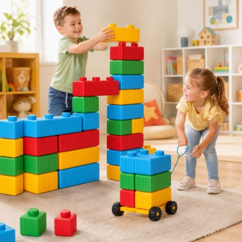 WOOPIE Klocki Konstrukcyjne XXL Zestaw z Samochodzikiem 43 el.