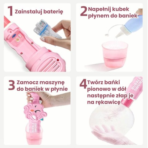 WOOPIE Magiczny Pistolet Na Bańki z Dymem Maszynka Do Baniek Jednorożec