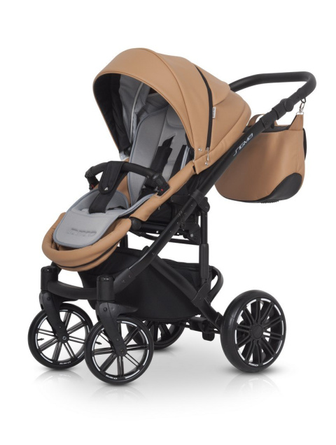 SIGMA RIKO 4w1 wózek głęboko-spacerowy + Fotelik Kite i Baza IsoFix - 03 Caramel