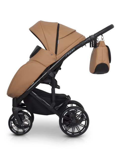 SIGMA RIKO 4w1 wózek głęboko-spacerowy + Fotelik Kite i Baza IsoFix - 03 Caramel