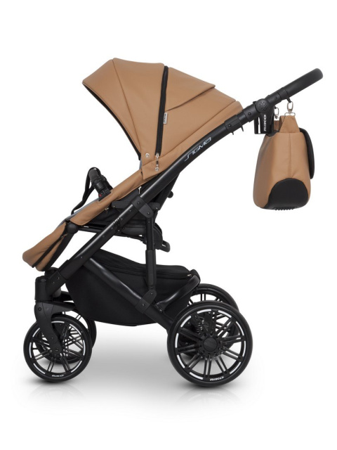 SIGMA RIKO 4w1 wózek głęboko-spacerowy + Fotelik Kite i Baza IsoFix - 03 Caramel
