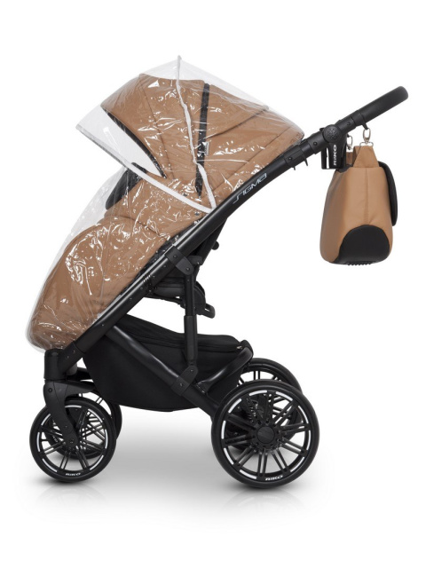 SIGMA RIKO 4w1 wózek głęboko-spacerowy + Fotelik Kite i Baza IsoFix - 03 Caramel
