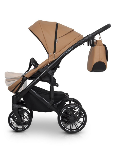 SIGMA RIKO 4w1 wózek głęboko-spacerowy + Fotelik Kite i Baza IsoFix - 03 Caramel