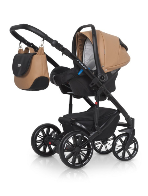 SIGMA RIKO 4w1 wózek głęboko-spacerowy + Fotelik Kite i Baza IsoFix - 03 Caramel