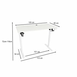 Biurko elektryczne regulowane pamięć panel sterowania 120x60cm białe