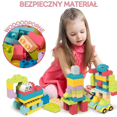 WOOPIE Klocki Konstrukcyjne Pastelowe Zwierzątka 86 el.