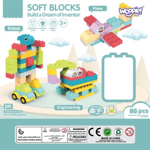 WOOPIE Klocki Konstrukcyjne Pastelowe Zwierzątka 86 el.