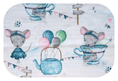EGA Pielucha tetra druk 70x80 MYSZ FILIŻANKA NIEB/RÓŻ 6131 cena za 1szt / pakowane po 5szt