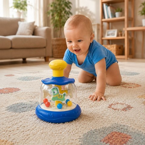 WOOPIE BABY Kolorowe Koniki Niebieski Bączek Karuzela z Kulkami