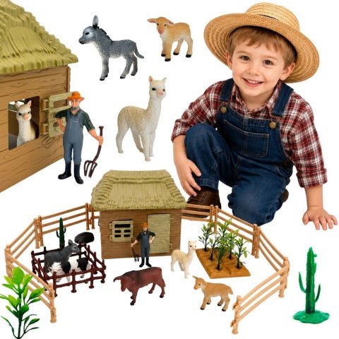 WOOPIE Zestaw Farma ze Zwierzętami Domek Figurki 37 el. Mały Farmer