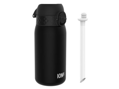 ION8 Butelka na wodę ze słomką dla dzieci BPA Free 350ml Czarny Black