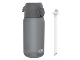 ION8 Butelka na wodę ze słomką dla dzieci BPA Free 350ml Szary Grey