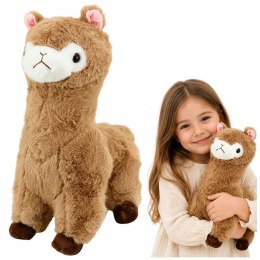 Pluszowa Alpaka Lama Maskotka Przytulanka Miękkie Futerko Beżowa 38 cm