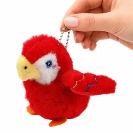 Pluszowy Ptaszek Papuga Maskotka Na Breloku z Zawieszką Czerwona 9 cm