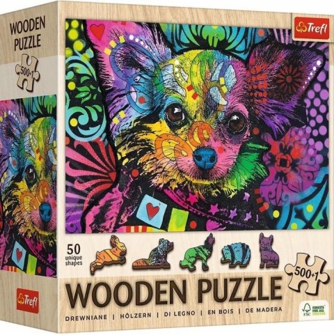 TREFL 20218 Puzzle drewniane 501 el. Kolorowy szczeniak
