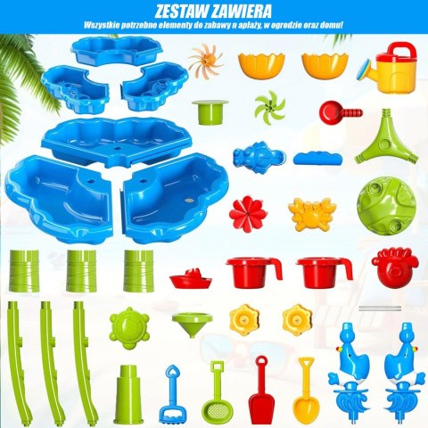 WOOPIE Stolik Wodny 2w1 Piaskownica Fontanna XXL Aquapark z Delfinem