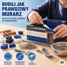WOOPIE Zestaw Konstrukcyjny DIY do Budowania Cegły Posterunek Policji 186 el. Cegiełki Budowlane