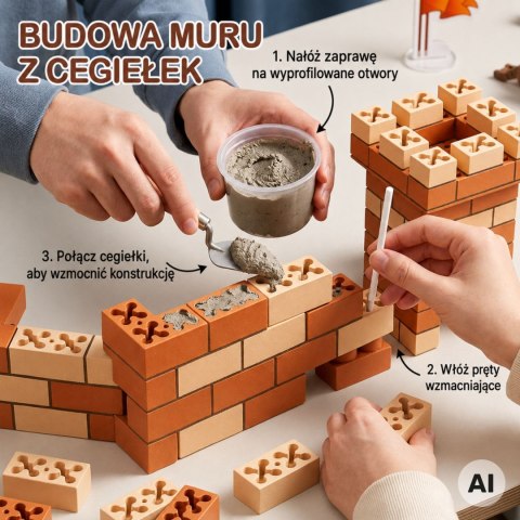 WOOPIE Zestaw Konstrukcyjny z Cegieł Zamek 273 el. Cegiełki Budowlane