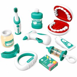 Zestaw Małego Dentysty Stomatologa Szczoteczka z Wibracjami Niebieski 15el.
