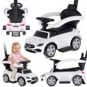 Jeździk pchacz chodzik dla dziecka Mercedes C-Class DELUXE z popychaczem z podnóżkiem i siedzeniem ze skóry PU biały