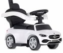 Jeździk pchacz chodzik dla dziecka Mercedes C-Class DELUXE z popychaczem z podnóżkiem i siedzeniem ze skóry PU biały
