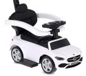 Jeździk pchacz chodzik dla dziecka Mercedes C-Class DELUXE z popychaczem z podnóżkiem i siedzeniem ze skóry PU biały